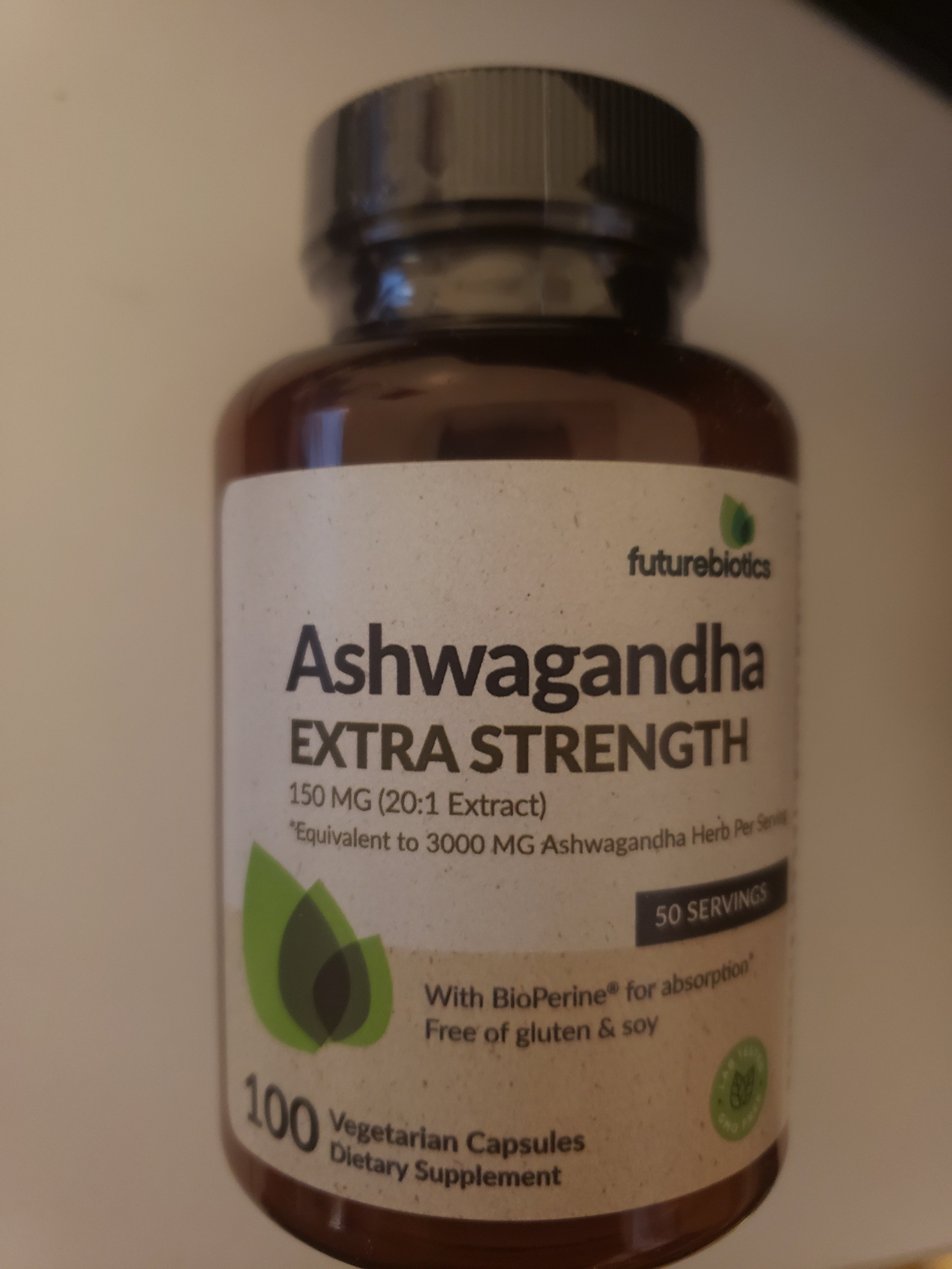 Futurebiotics Ashwagandha Capsules Extra Strength 3000mg - Stress Relief Formula, Natural Mood Support, Stress, Focus, and Energy Support Supplement, 100 Capsules
